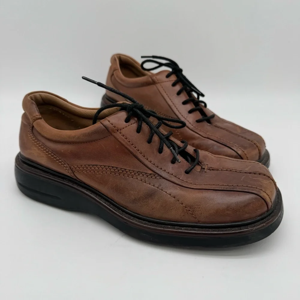 London Underground Maltese Brown Leather Lace Up Chunky Y2K Casual Shoe Size 9